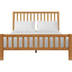Hampton Wooden Platform Bed in Oak, Queen