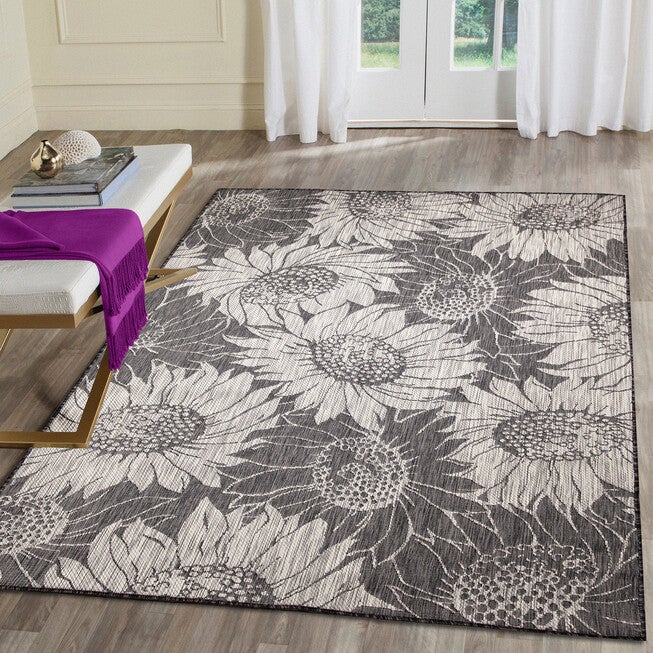 Carmel Sunflower Field Indoor/Outdoor Area Rug Black, , alternate image number 4
