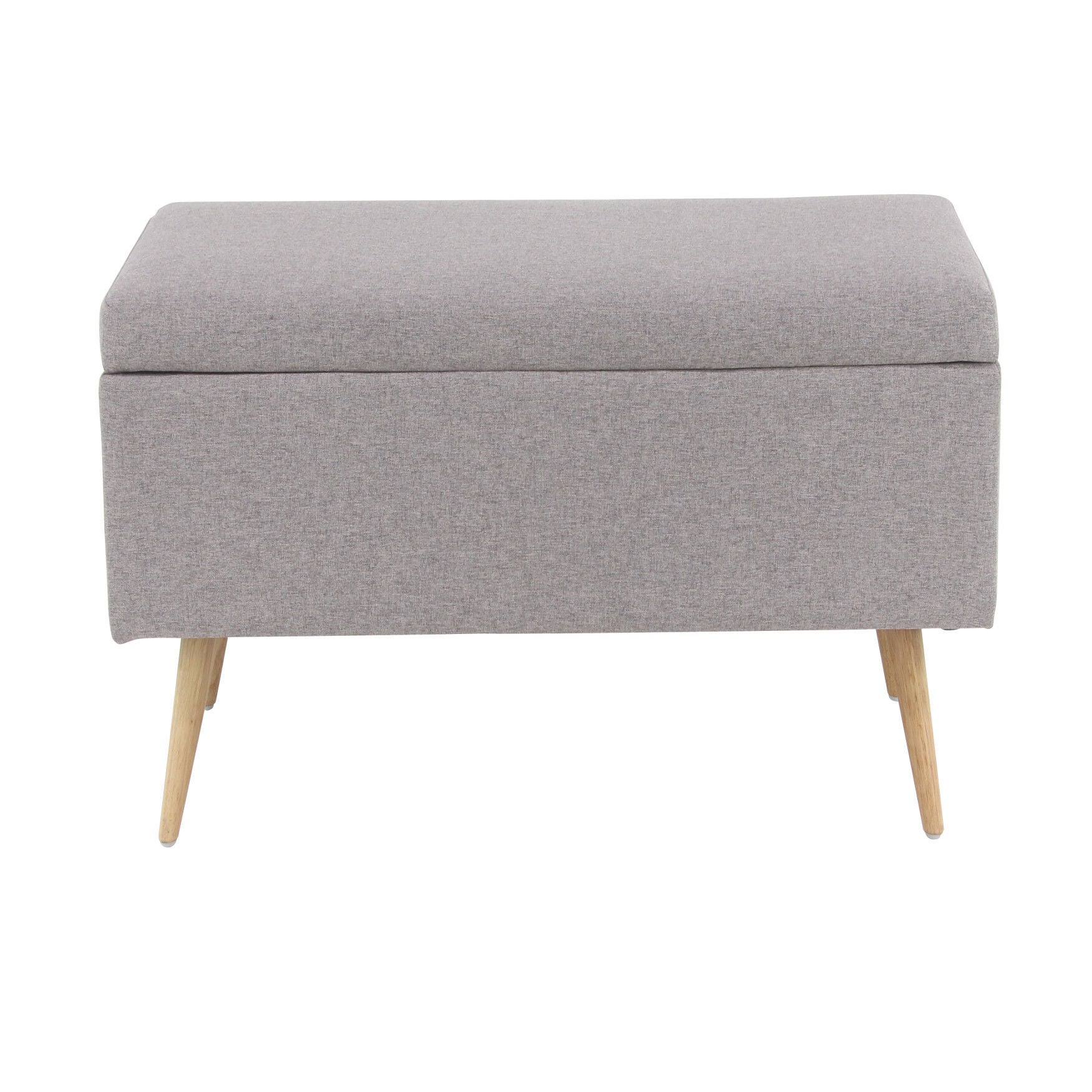 Modern Rectangular Gray Polyester Storage Bench Storage Bench, GREY, hi-res image number 0