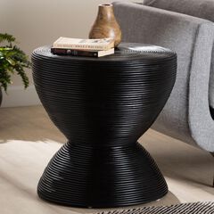 Tokyo Laminated Natural Rattan Side Table, Natural