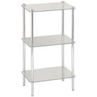 Home Basics 3 Tier Multi Use Rectangle Glass Corner Shelf Clear, , alternate image number null