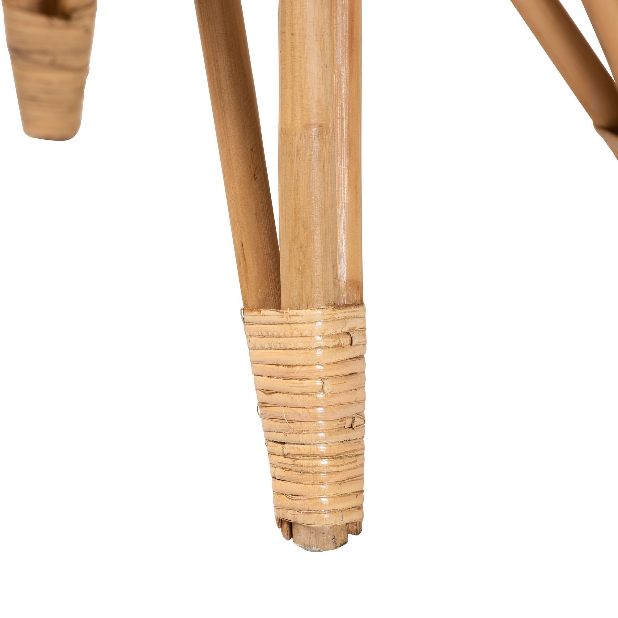 Earvin Modern Bohemian Natural Brown Rattan Footstool, NATURAL BROWN, alternate image number 5