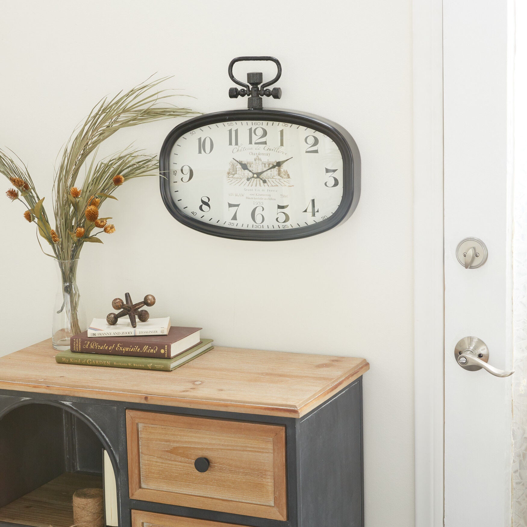 White Vintage Metal Wall Clock, , alternate image number 6