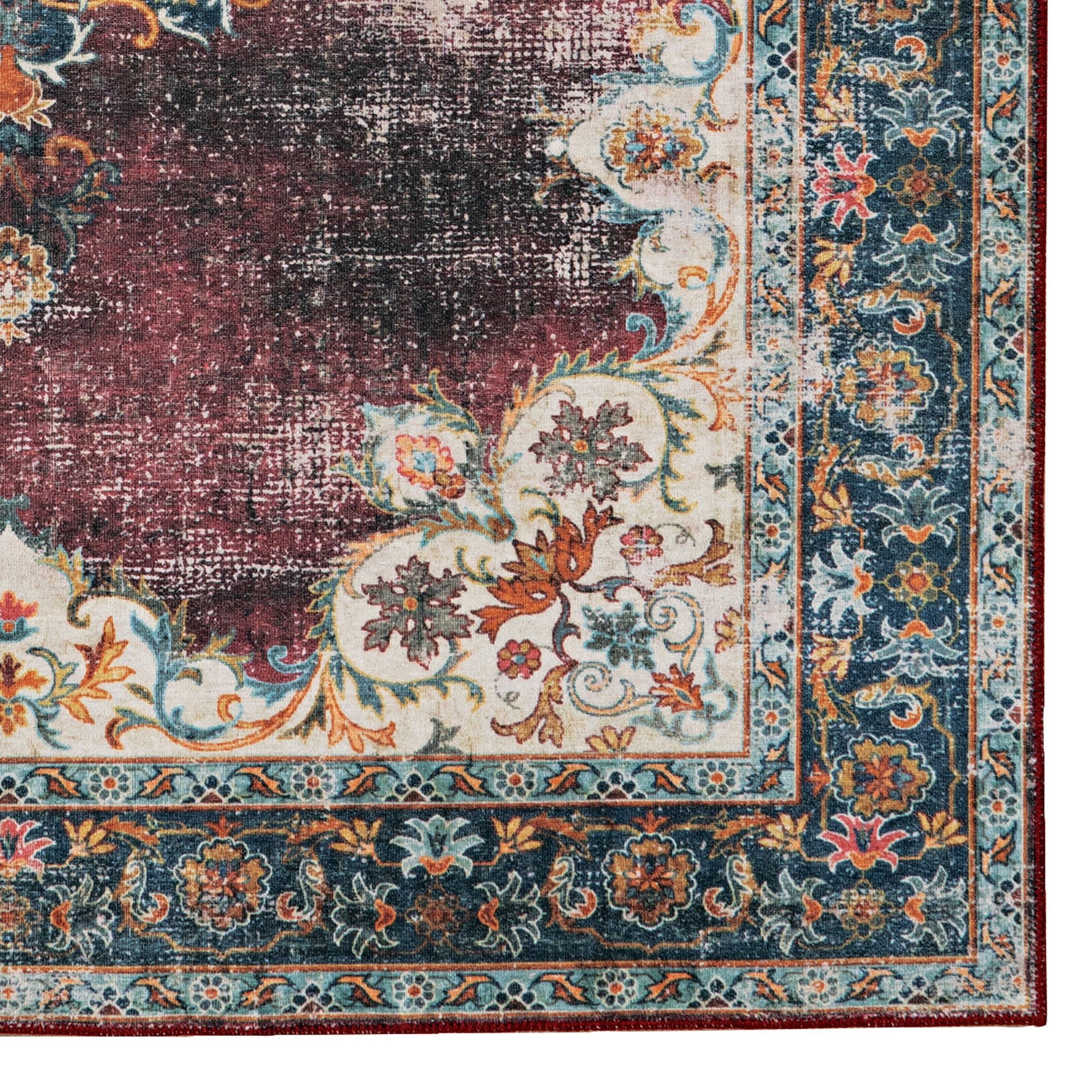 Washable Bryant Ivory/Burgundy Rug, , alternate image number 3