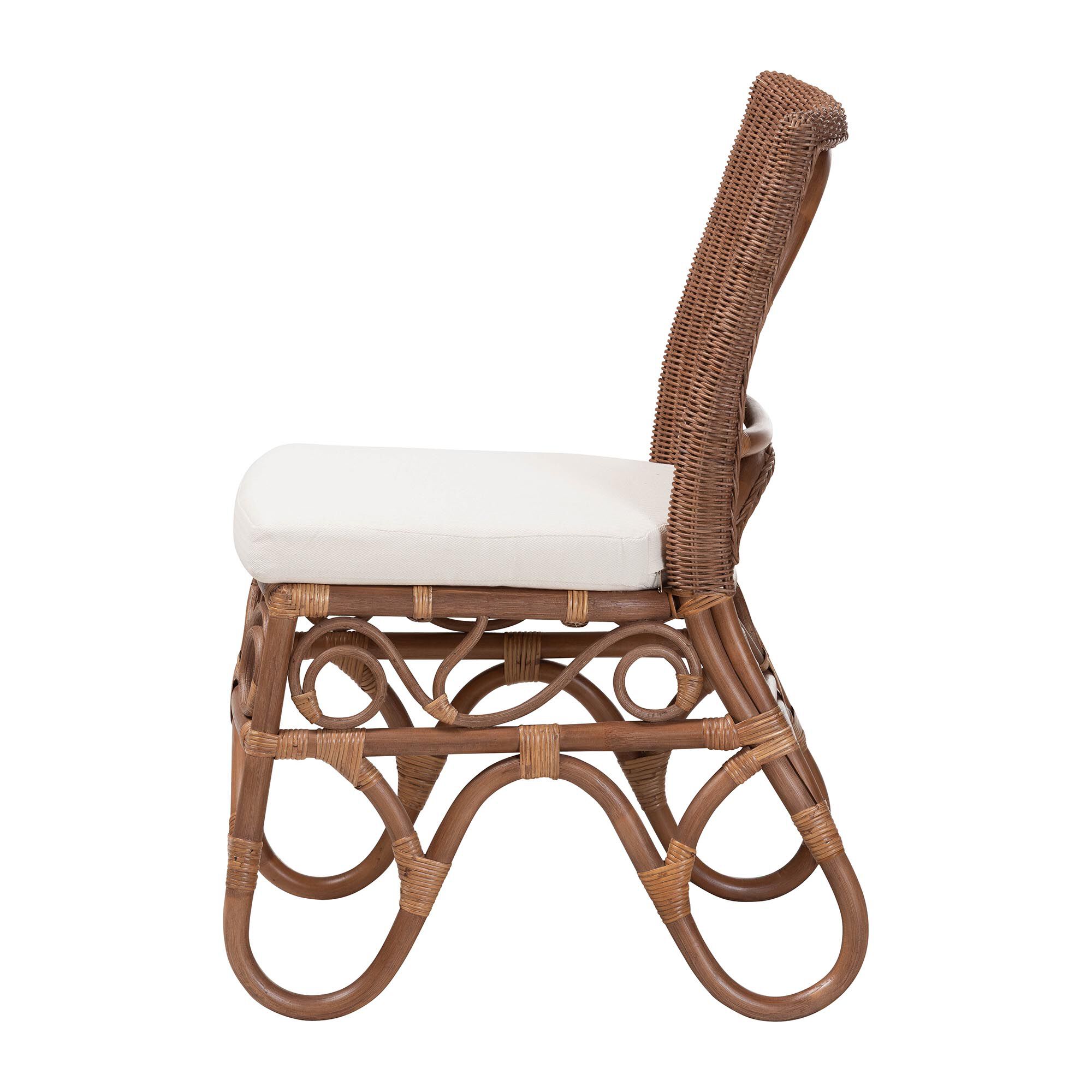 Rivan Natural Rattan Dining Chair, BROWN, alternate image number 3