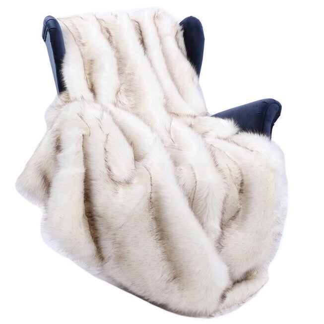 Battilo Home Luxury Fox Faux Fur Warm Elegant Cozy Throw Decorative Blanket Bed Sofa Blanket, 60 inches x 80 inches, , on-hover image number null