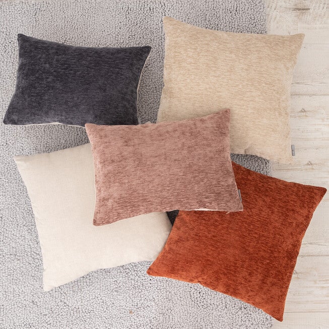 Dainty Chenille Reverse To Linen Lumbar Pillow, , alternate image number null