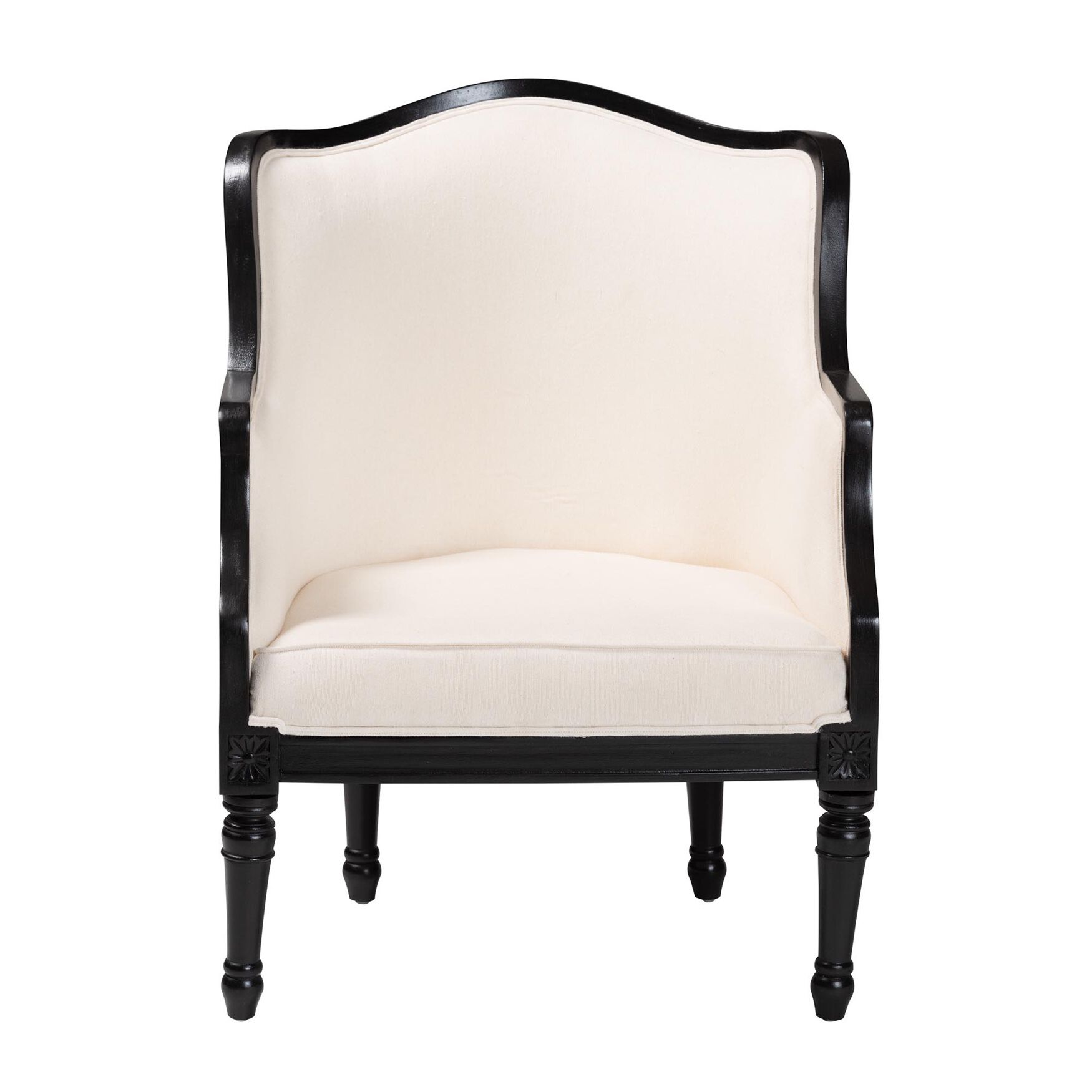 Elizette Traditional French Beige Fabric And Black Finished Wood Accent Chair, , alternate image number 9