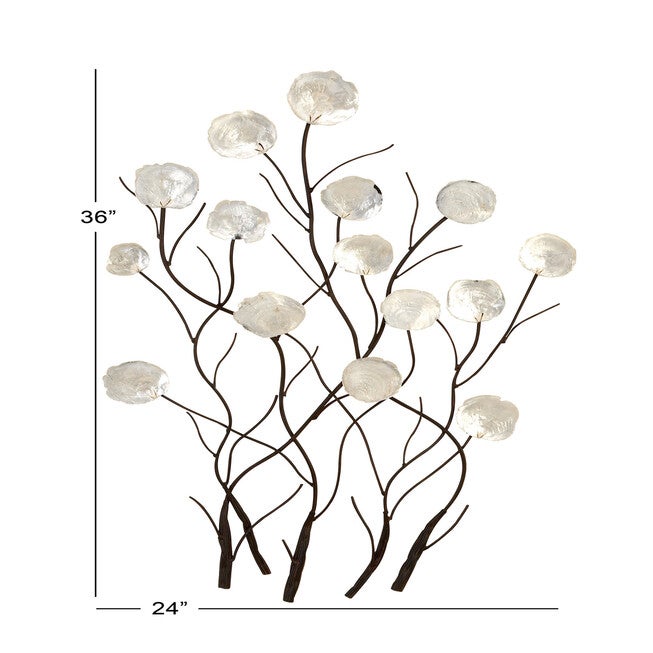 White Metal Coastal Abstract Wall Decor, , alternate image number null