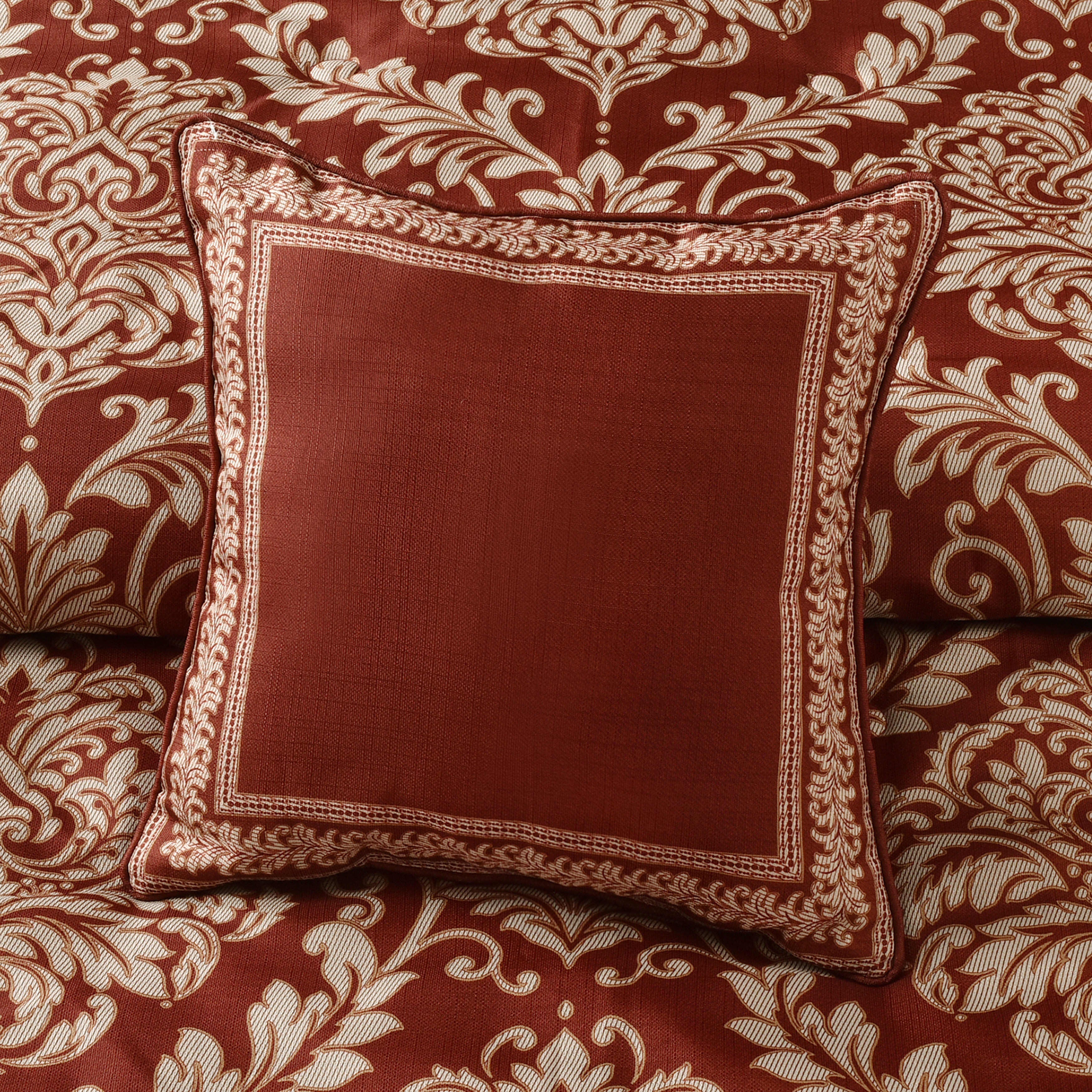 Lazia 18 Inch Square Decorative Throw Pillow, RED, alternate image number null