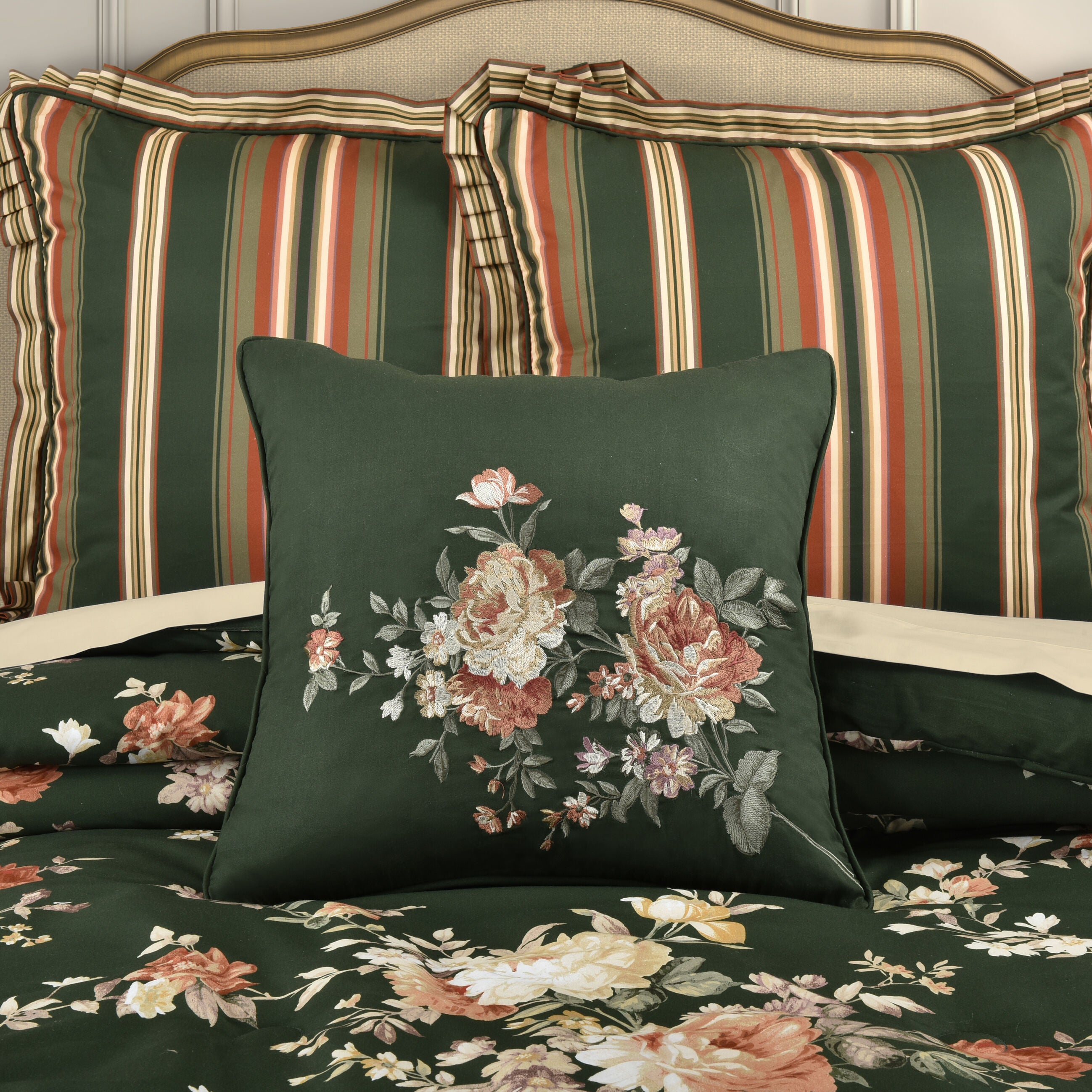 BRITTANY 18 inches SQUARE DECORATIVE THROW PILLOW, FOREST, alternate image number 2