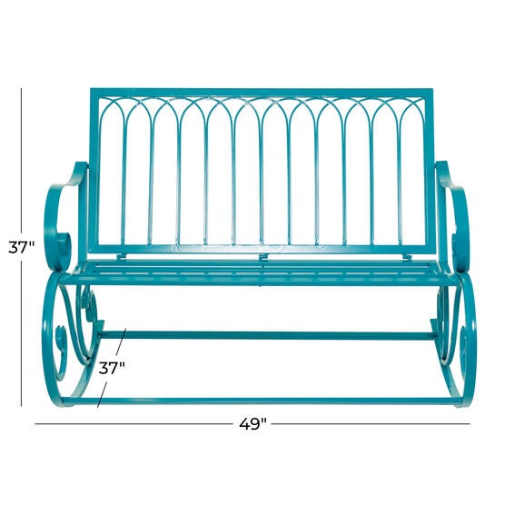 Turquoise Metal Eclectic Bench, , alternate image number null