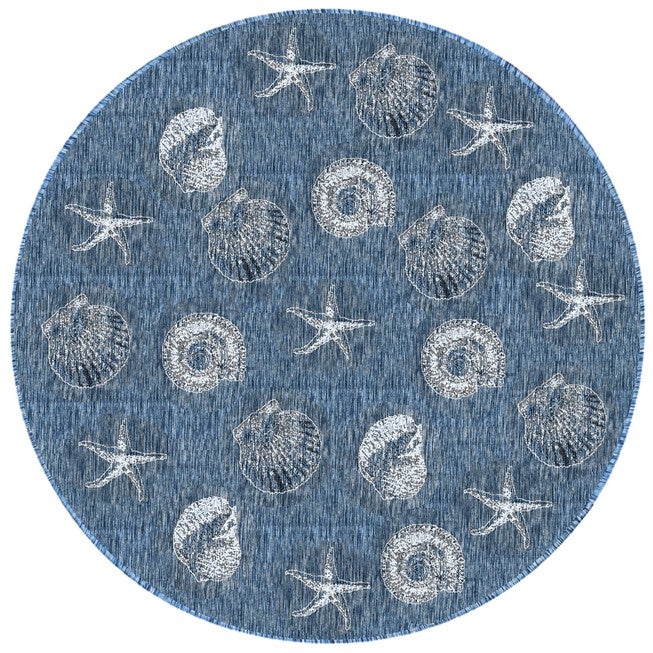 Liora Manne Carmel Shells Indoor/Outdoor Rug Aqua 23 inchesX7 feet 6 inches, , alternate image number null
