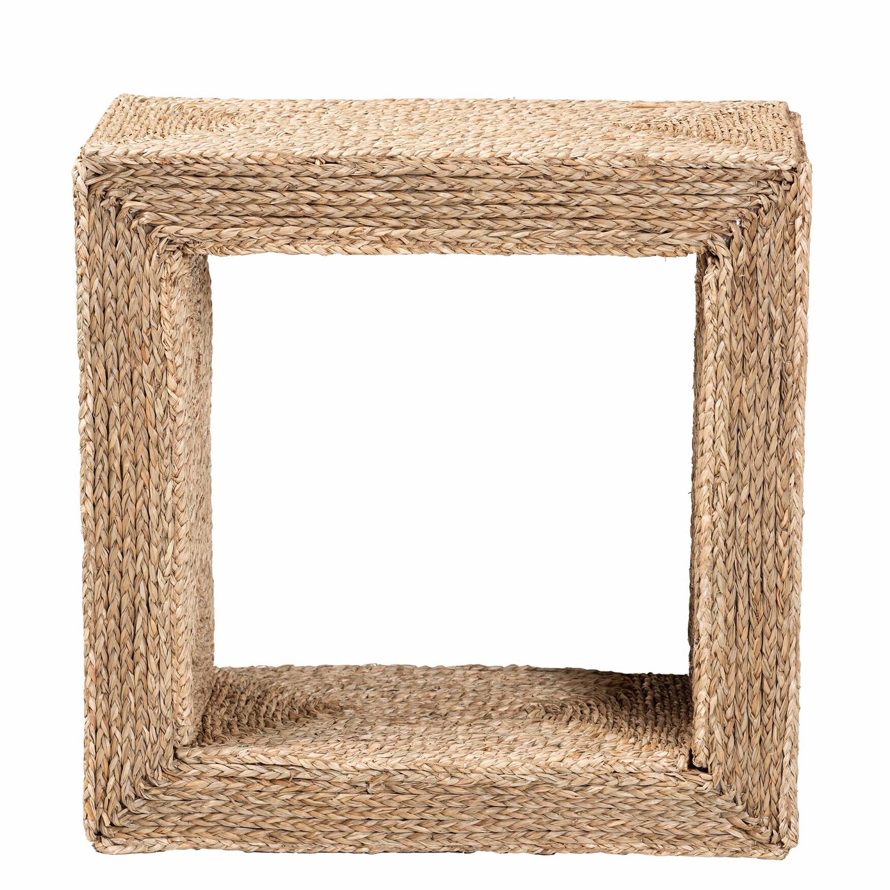 Adonica Modern Bohemian Natural Brown Jute and Wood End Table, , on-hover image number 1