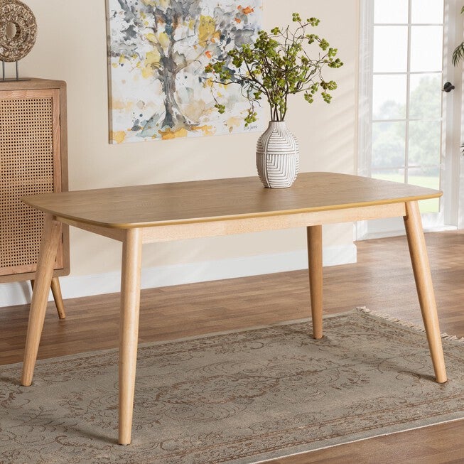 Flora Mid-Century Modern Black Finished Wood Dining Table, , alternate image number 14