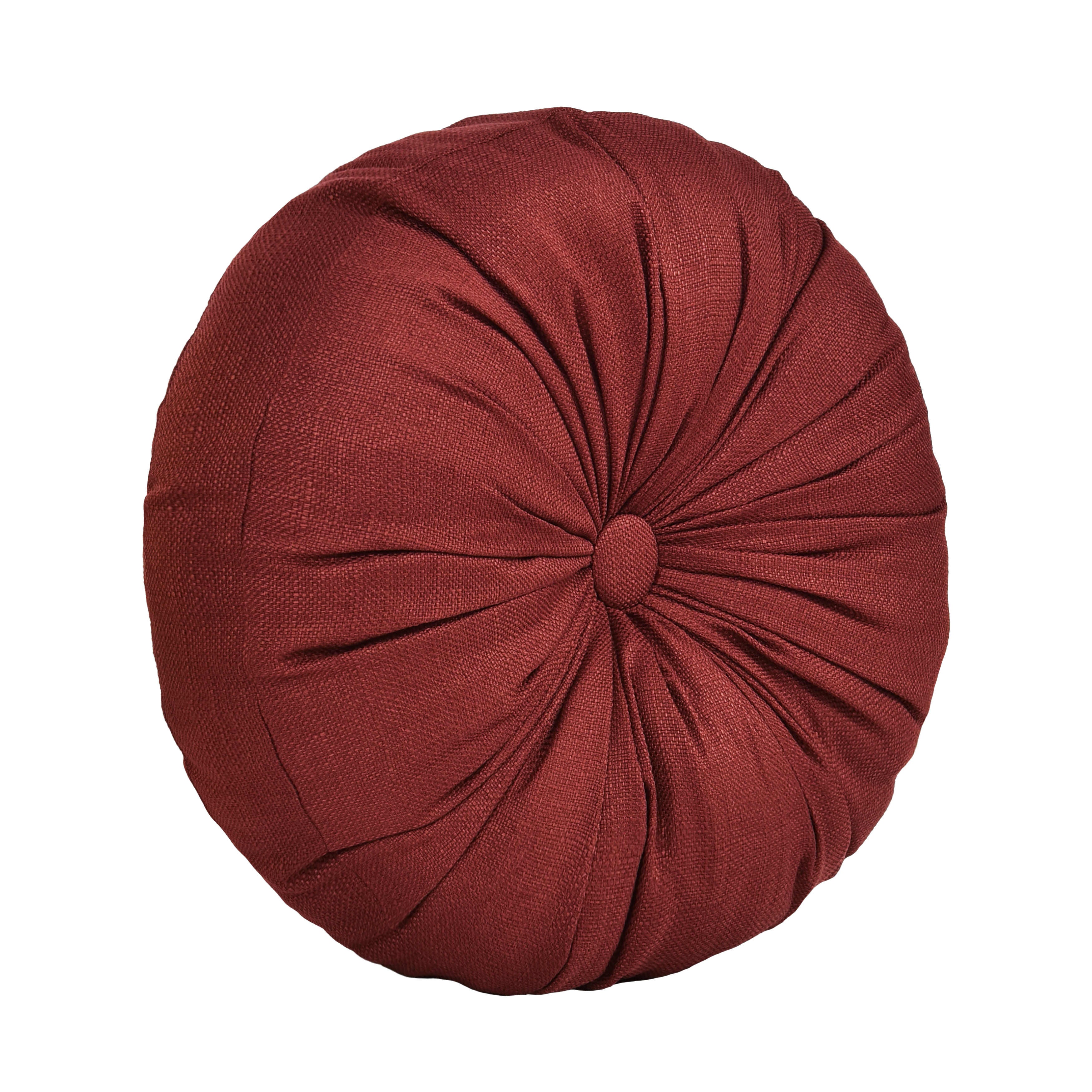 Lazia Round Decorative Throw Pillow, RED, hi-res image number null