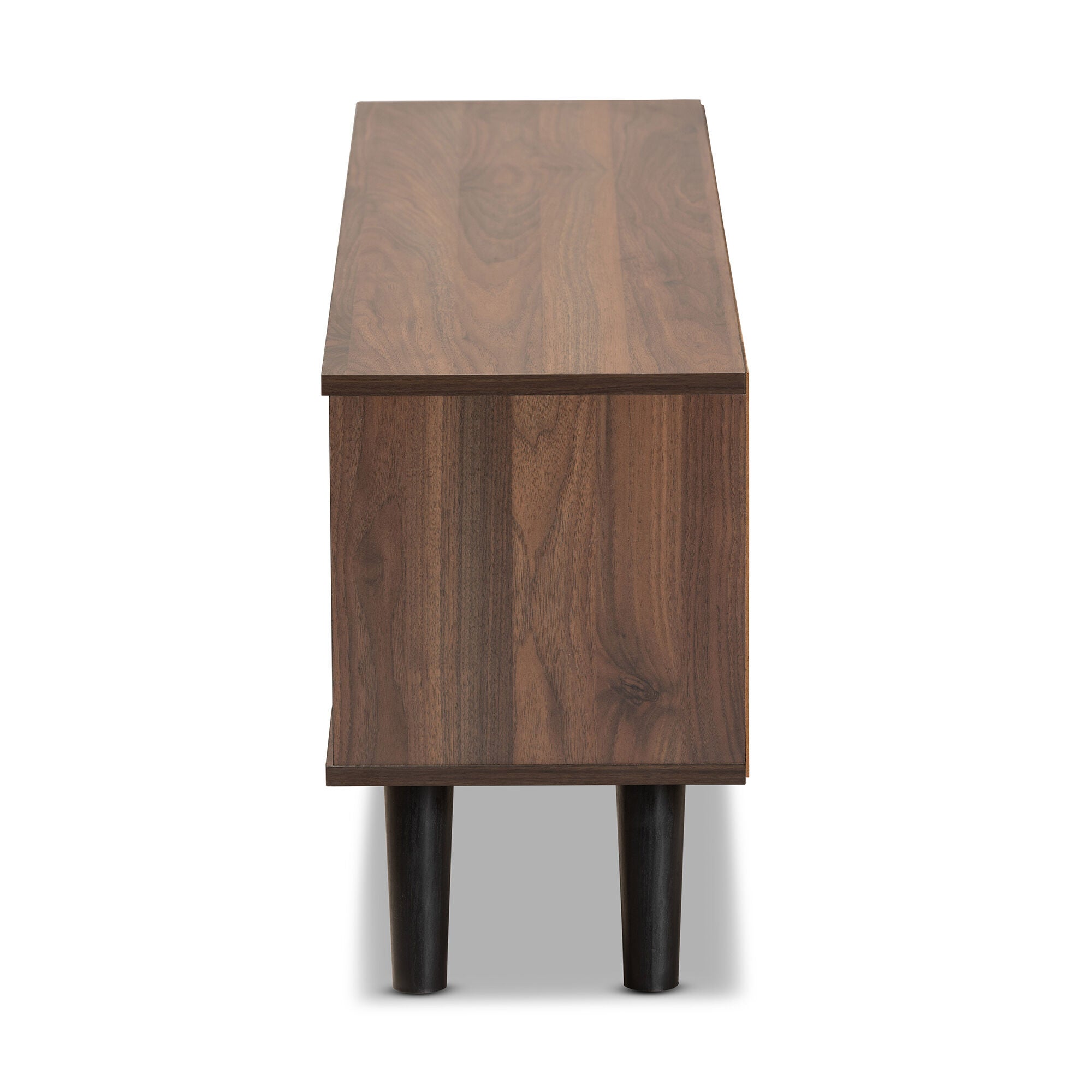 Mallory Modern and Contemporary Two-Tone Walnut Brown and Grey Finished Wood TV Stand, GREY, alternate image number 4