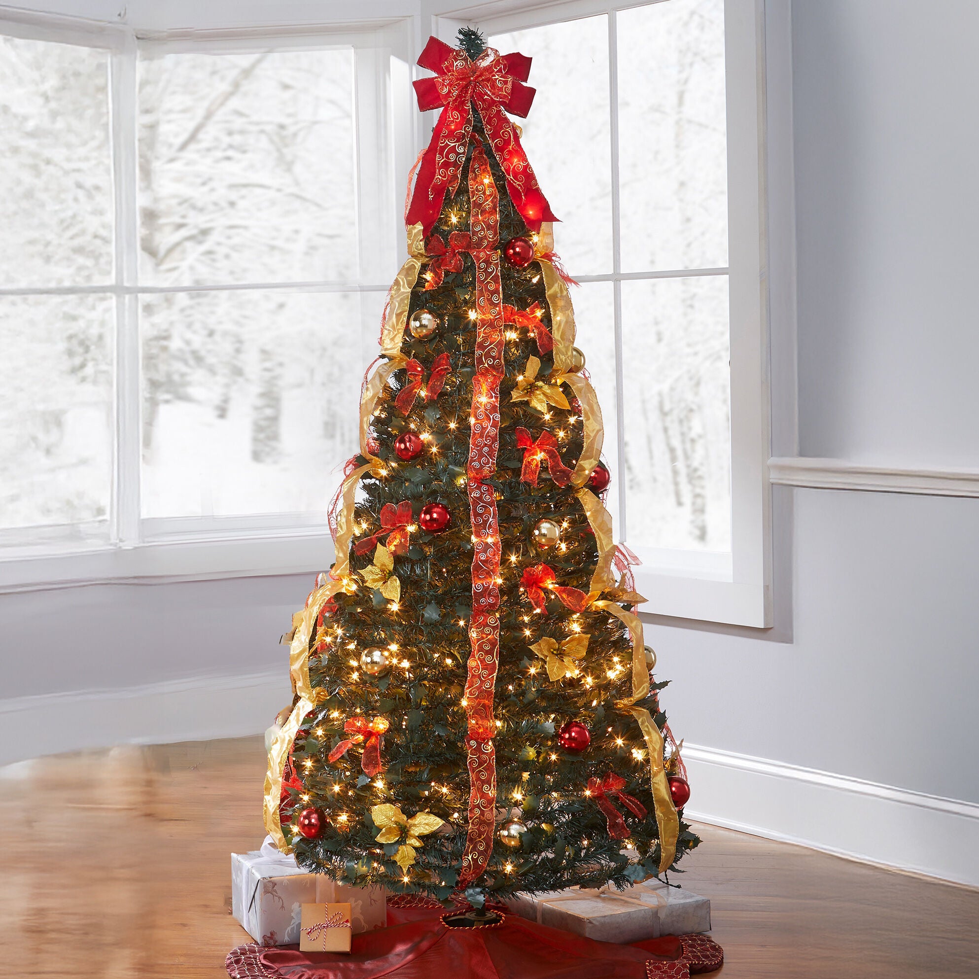 Fully Decorated Pre-Lit 7&frac12; Ft. Pop-Up Christmas Tree