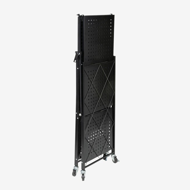 3-Tier Metal Folding Shelf on Wheels, , alternate image number null
