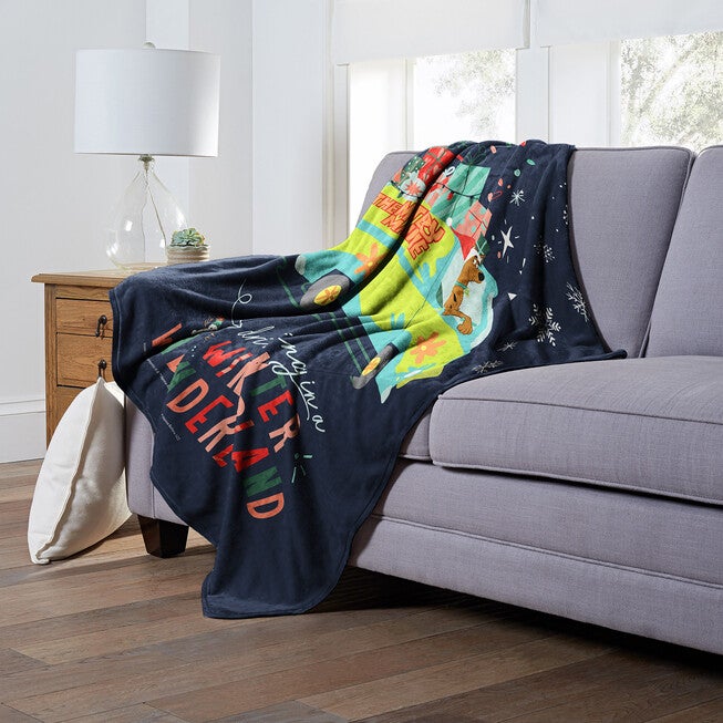 Wb Scooby Doo Driving In A Winter Wonderland Silk Touch Throw Blanket, , alternate image number 3