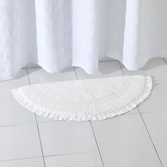 Half Round Ruffle Bath Rug