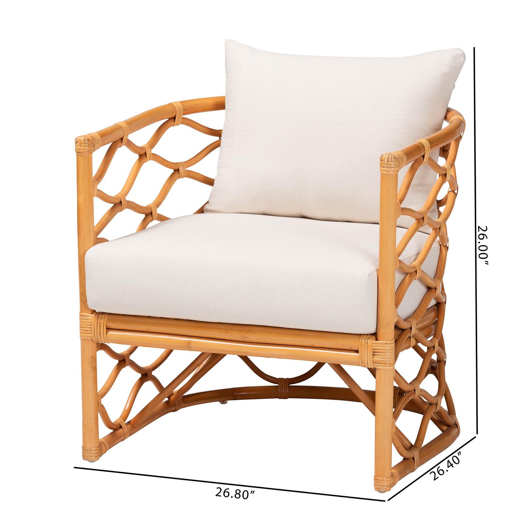 Acelynn Bohemian Light Honey Rattan Arm Chair, , alternate image number 8