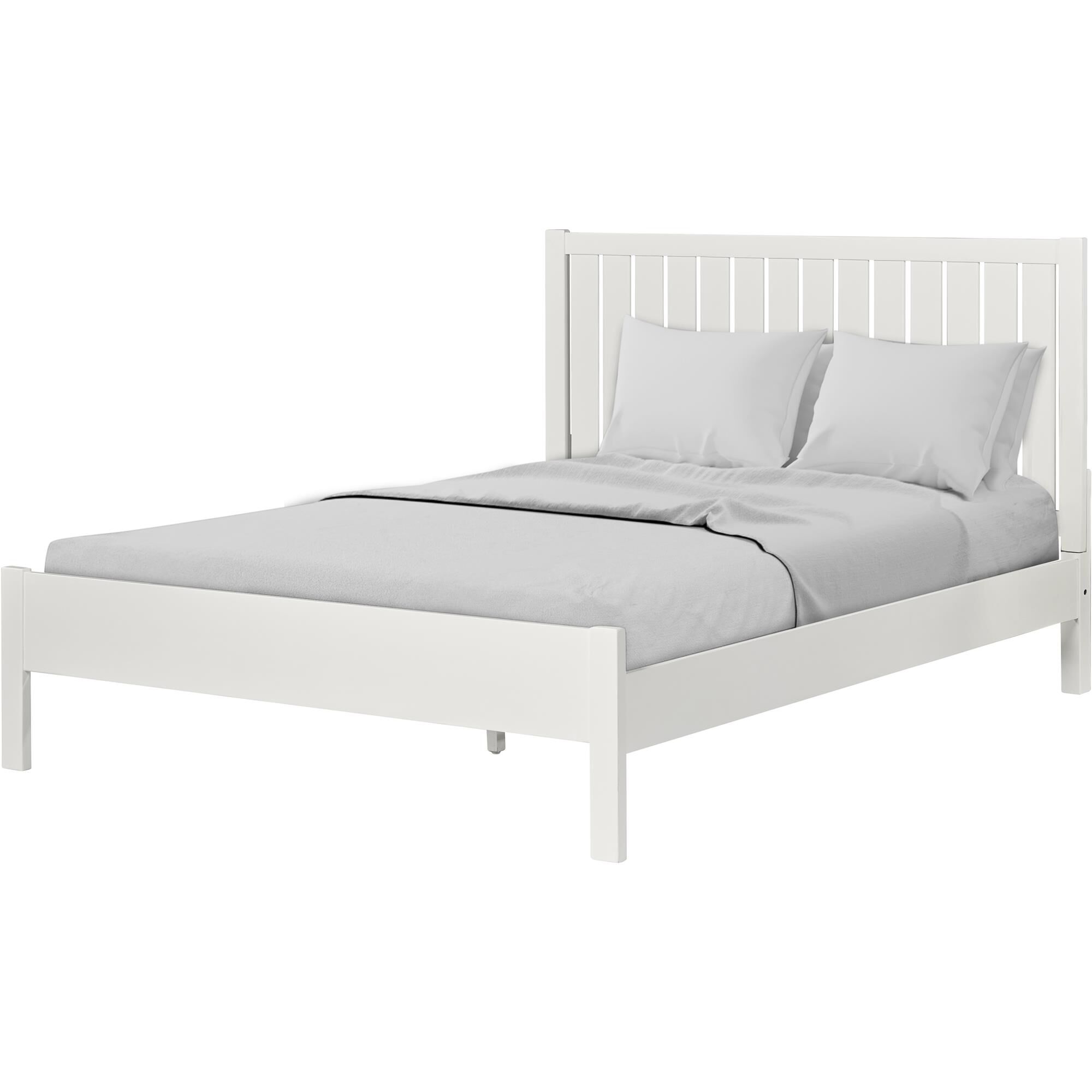 Graham Wooden Platform Bed in Black, Queen, WHITE, alternate image number 2