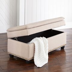 400 lbs. Weight Capacity Extra Wide Studded Ottoman