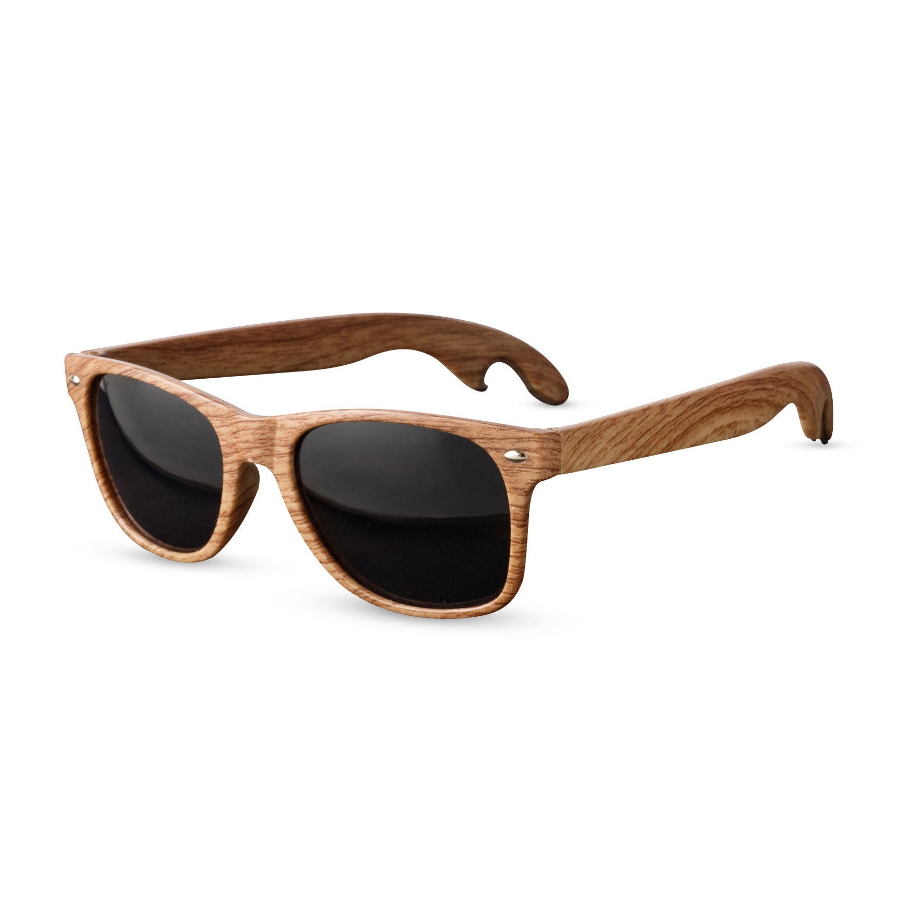 Faux Wood Bottle Opener Sunglasses, NATURAL, hi-res image number 0