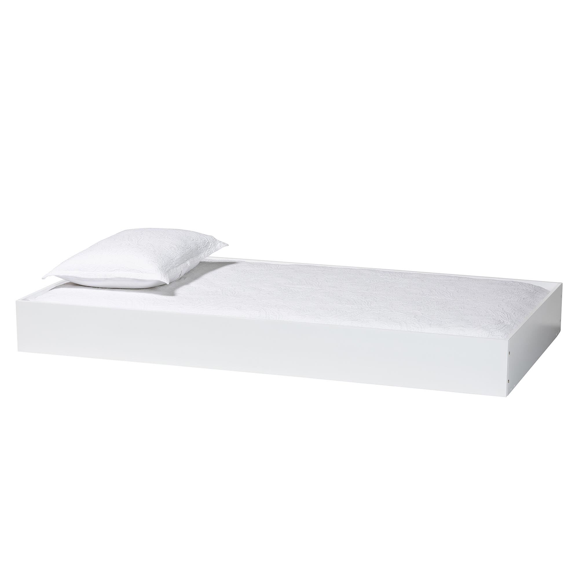 Baxton Studio Roni Modern White Wood Twin Trundle, WHITE, alternate image number 1