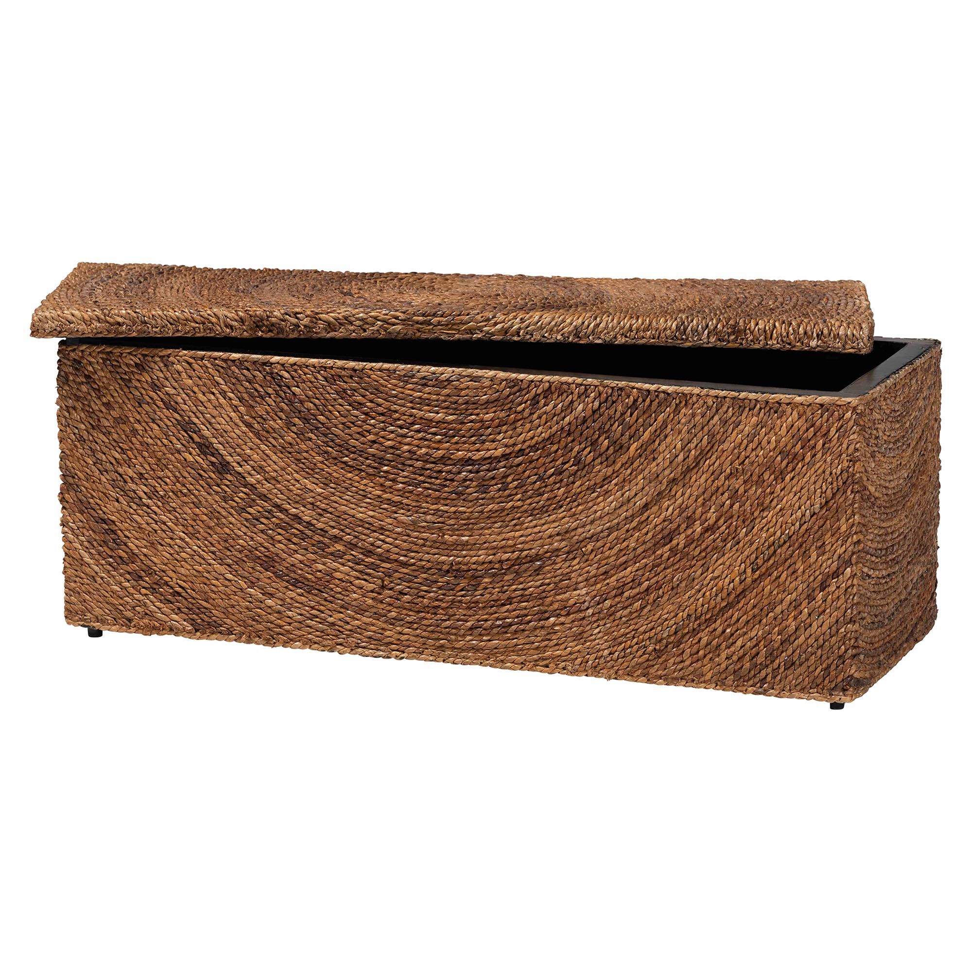 Verino Handwoven Seagrass Storage Bench, NATURAL BROWN, alternate image number 2