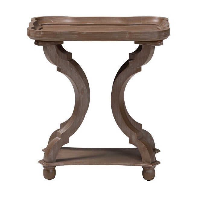 Yannick French Country Antique Brown Wood End Table, ANTIQUE BROWN, alternate image number 2