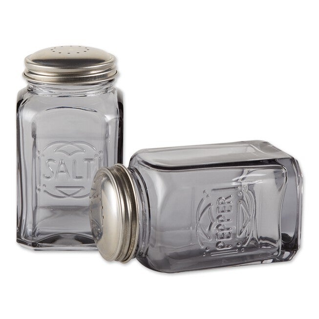 Retro Glass Salt & Pepper Set - Gray, , on-hover image number null