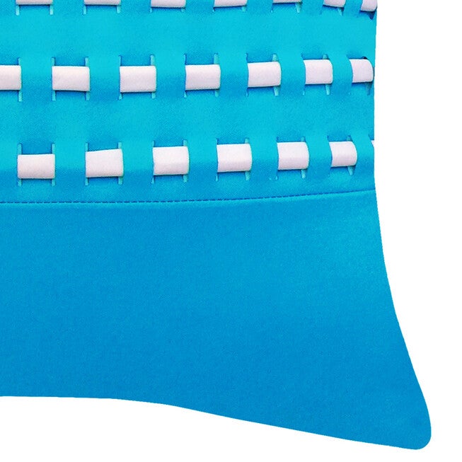 Edie @ Home Indoor/Outdoor Center Woven Cord Throw Pillow 17X17, Aqua, , alternate image number null