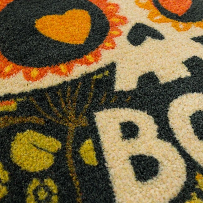 Flower Boo Skull Multi Kitchen Rug, , alternate image number null