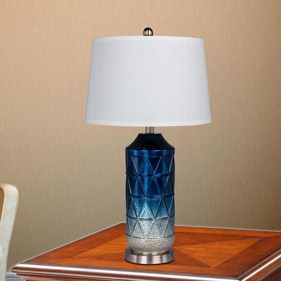 White & Frosted Blue Mercury Glass 27.5" Table Lamp, BLUE, hi-res image number null
