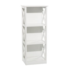 White Wood Traditional Shelving Unit, 40 " x 16 " x 12 "