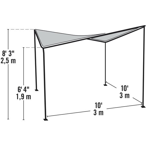 10x10 Del Ray Gazebo Canopy Charcoal Frame Tan Cover, , alternate image number null