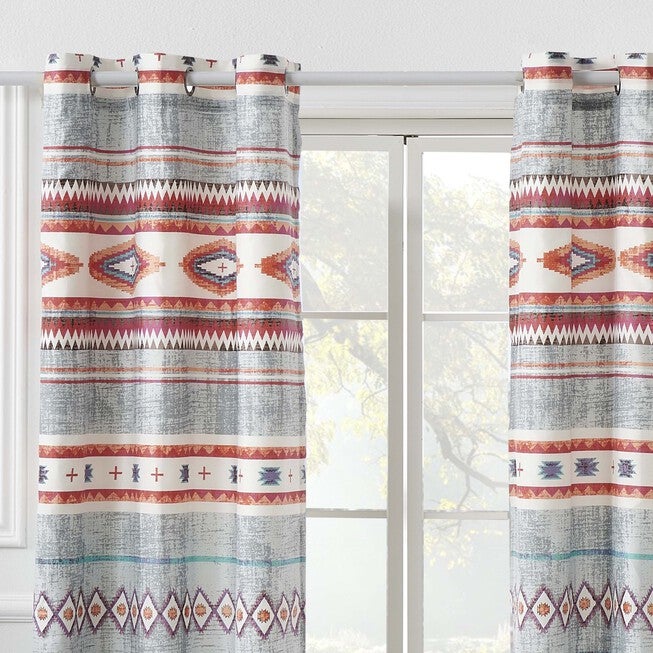 Kiva Western Boho Curtain Panels, Set Of 2 With Tiebacks, , alternate image number 3