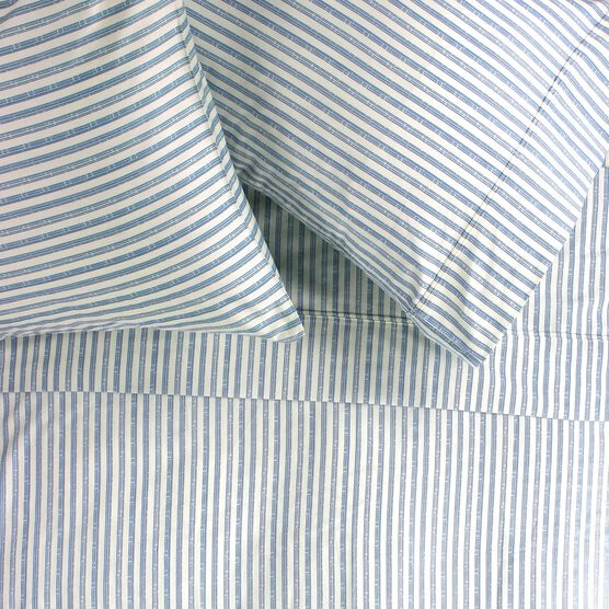 Bamboo Stripe Cotton Sheet Set, NAVY, hi-res image number null