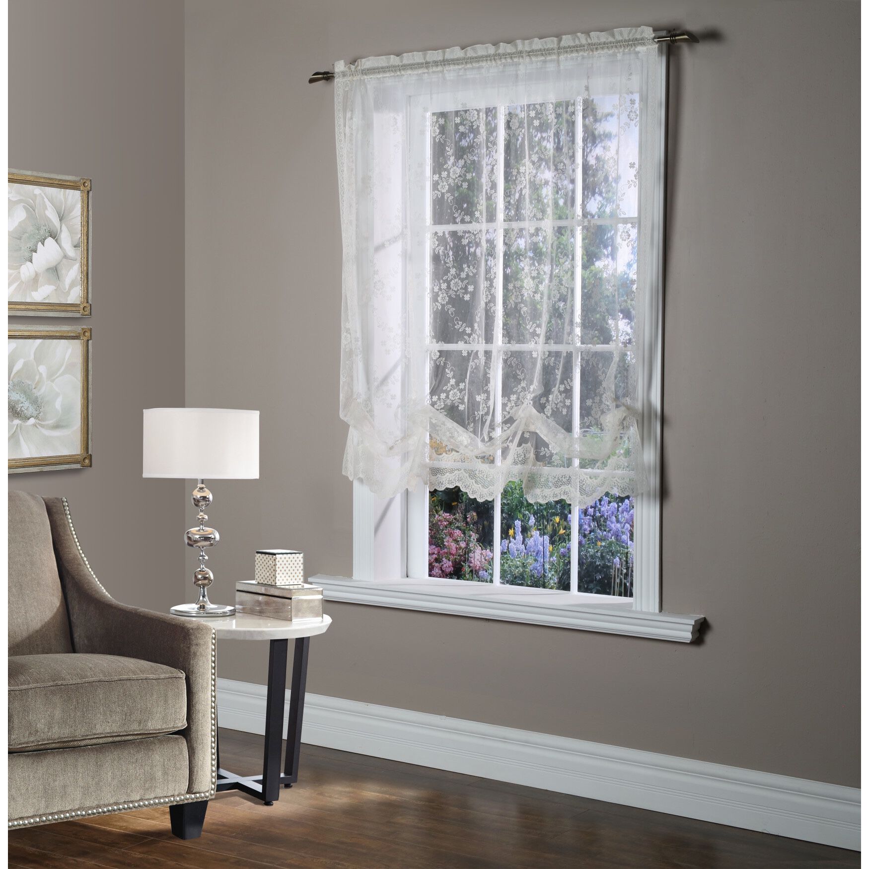 Mona Lisa Sheer Rod Pocket Balloon Curtain, EGGSHELL, hi-res image number 0