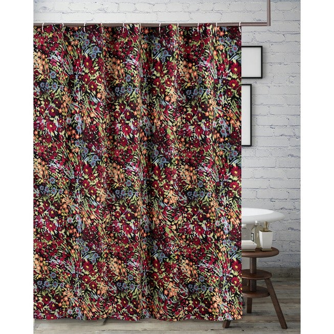 Alice Midnight Bath Shower Curtain, MIDNIGHT, hi-res image number null