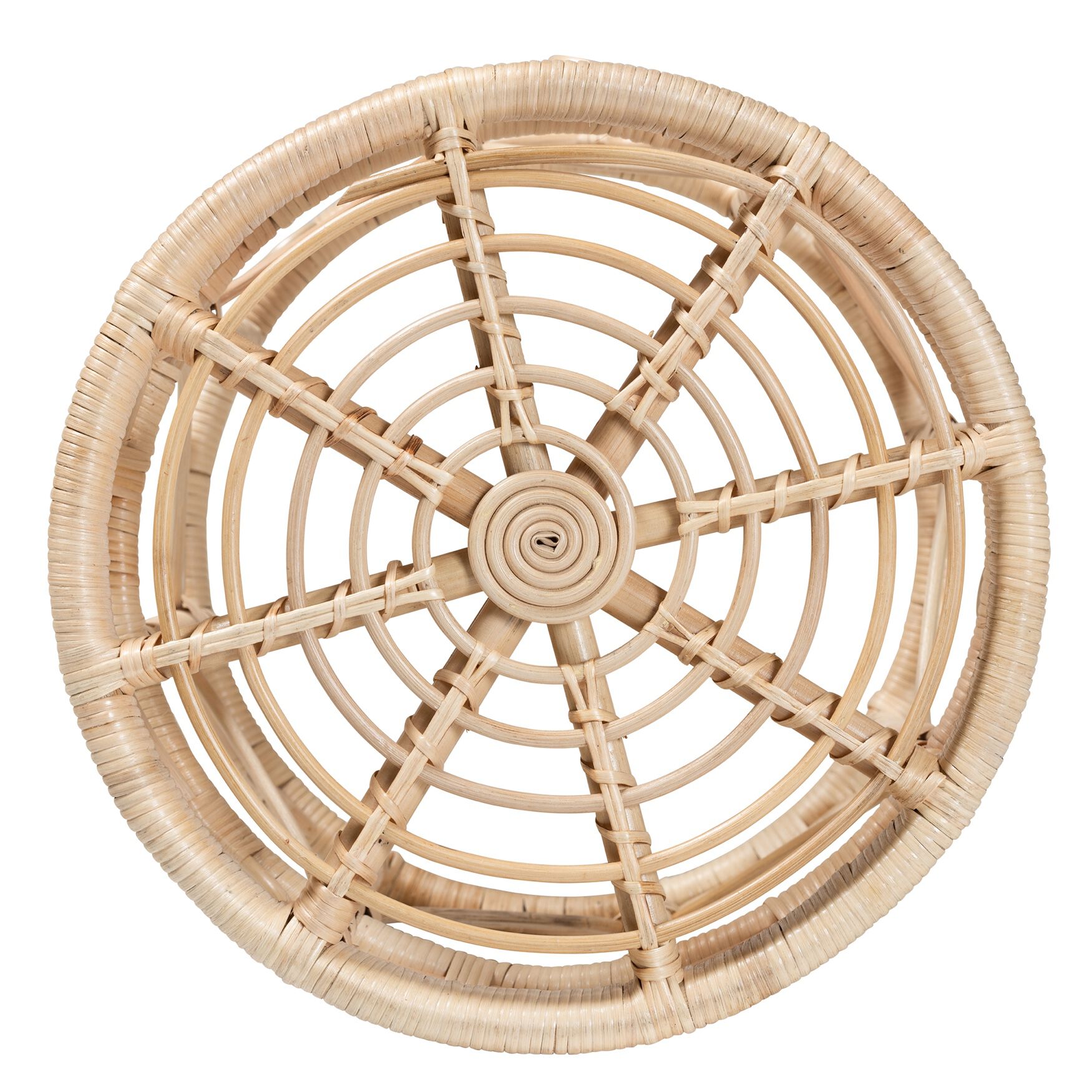 Bowie Modern Bohemian Natural Brown Rattan 2-Piece Nesting End Table Set, , alternate image number 3