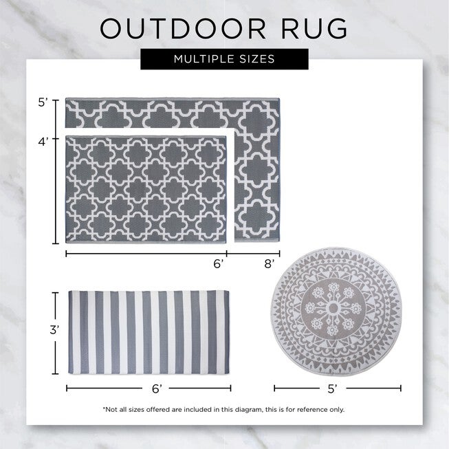Black/White Stripe Outdoor Floor Runner 3X6 Ft Floor Coverings, , alternate image number null