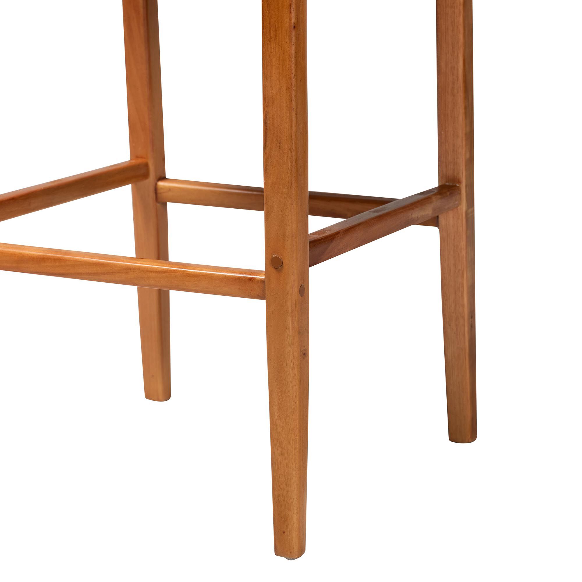 Chatura Natural Rattan and Mahogany Wood 2-Piece Bar Stool Set, HONEY, alternate image number 5