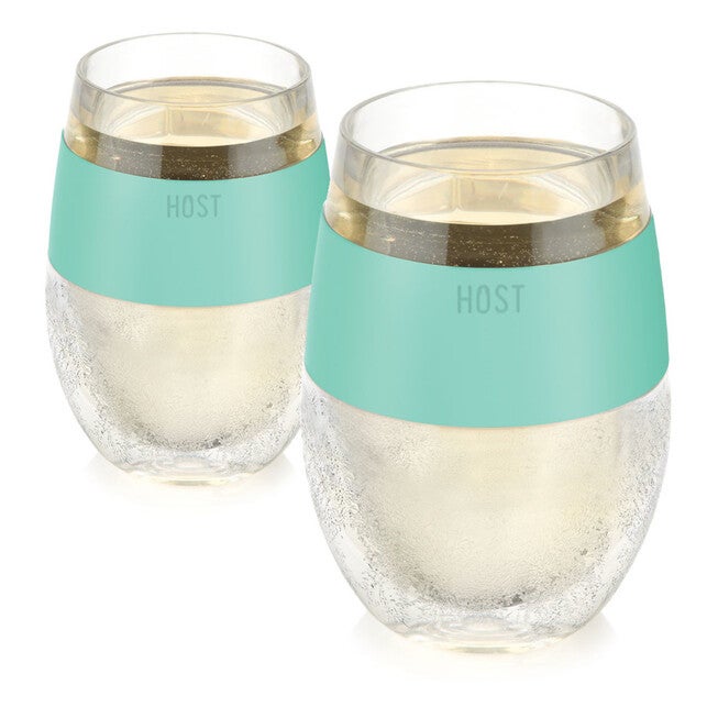 Wine Freeze Cooling Cups In Mint (Set Of 2) By, BLUE, hi-res image number null