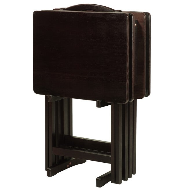 5pcs Tray Table Set-Espresso, , alternate image number null