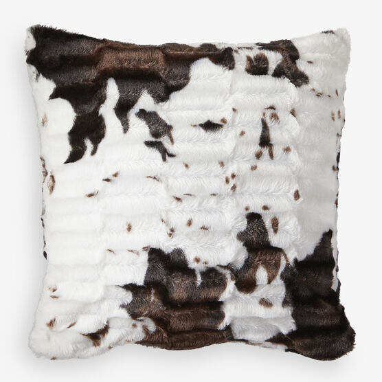Animal Print Faux Fur Pillow Covers, COW PRINT, hi-res image number null