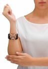 Goldtone Onyx Leopard Stretch Bracelet (42mm), Round Crystal, 8.5", , alternate image number null