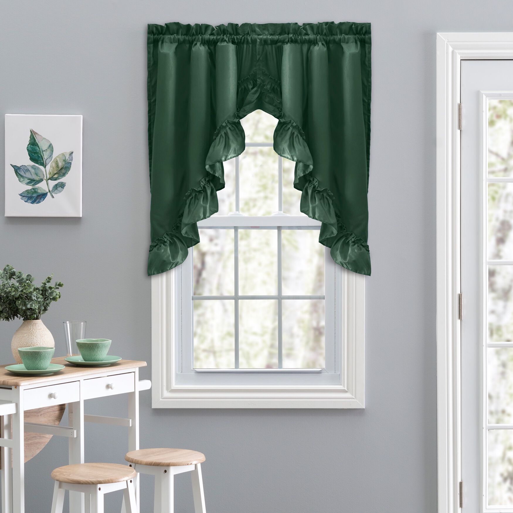 Stacey Curtain Ruffled Swag, HARVEST, hi-res image number 0